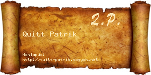 Quitt Patrik névjegykártya
